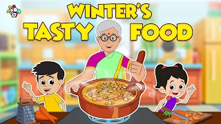 શિયાળો આયો | Winter Tasty Food | Animated Stories | English Cartoon | Moral Stories | PunToon Kids