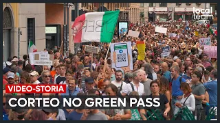 Milano, corteo contro il green pass. Insulti a Draghi e Speranza