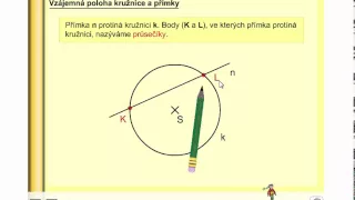 Vzájemná poloha kružnice a přímky, Geometrie 3. ročník, strana 51, úvod A