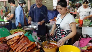 "Vợ Cao Thủ Kim Mai" ra miếng heo quay da giòn rụm khiến 2 vị khách tranh nhau mua