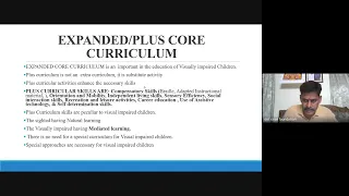 day 4what is expanded core curriculum and its components by Dr. K. srinivas Reddy sir.