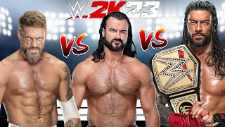 WWE 2K23 ROMAN REIGNS VS. DREW MCINTYRE VS. EDGE TRIPLE THREAT FOR THE WWE UNDISPUTED CHAMPIONSHIP!