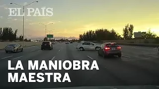 La increíble maniobra de un coche que evita chocar en una autopista | Viral