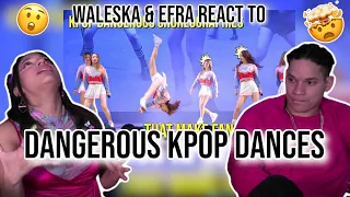 Waleska & Efra react to Kpop Dangerous Choreographies That Make Fans Scream😯😬🤩| REACTION