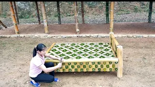 How To Make a Bamboo Bed, Homemade Living with Nature - Lý Thị Viện -Ep.11