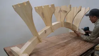 Idea Perfect For Amazing Curved Woodworking Project // Modern Style Unique Tea Table Design