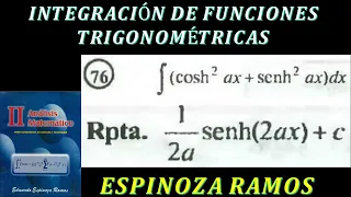 76. INTEGRACIÓN DE FUNCIONES TRIGONOMÉTRICAS_Espinoza_Ramos