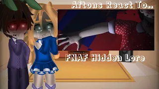 The Afton Family React to ‘Five Nights at Freddy’s: The Hidden Lore Animation’ | FNAF || Gacha Club