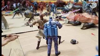 Death of Jango Fett - Mace Windu stop motions end Boba Star Wars Geonosis arena Attack of the Clones