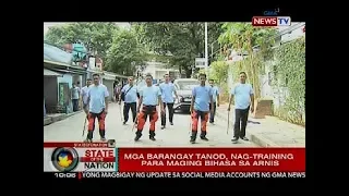 Ilang barangay tanod sa Quezon City, nag-training para maging bihasa sa arnis