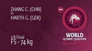 1/8 FS - 74 kg: G. HARTH (GER) df. C. ZHANG (CHN), 6-1