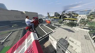 GTA 5 - Ragdolls And Crazy Falls N55 - Motorcycle super jump