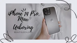 🍎 iPhone 14 Pro Max Unboxing Space Black | eSIM experience + first impression || Beautisleevlogs