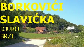 Borkovići - Slavićka, driving a car through the village, July 2023