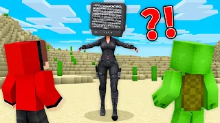 Mikey and JJ Found Scary TV WOMAN in Minecraft (Maizen)