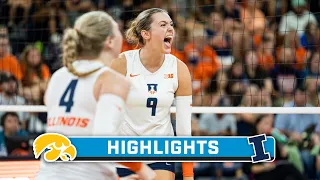 Iowa at Illinois | Highlights | Big Ten Volleyball | Sept. 30, 2023