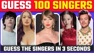 Guess the Celebrity in 3 Seconds, SINGERS EDITION | Guess 100 Singers | Celebrity Quiz