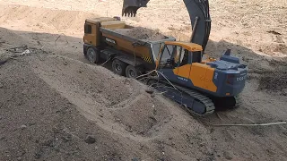 ឡានបញ្ជា អាអីចបញ្ជា toy car excavator volvo