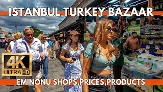 ISTANBUL TURKEY 2024 EMINONU BAZAAR SHOPS,LAST PRICES,PRODUCTS,FAKE MARKETS 4K WALKING TOUR