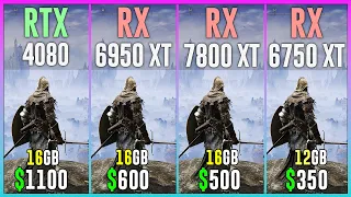 RTX 4080 vs RX 6950 XT vs RX 7800 XT vs RX 6750 XT - Test in 12 Games