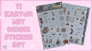 💕 11 Karten mit einem Sticker Set 💕 von Action