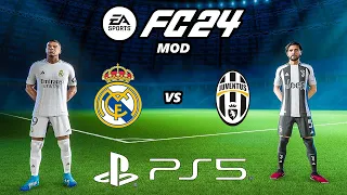 FC 24 REAL MADRID - JUVENTUS | PS5 MOD 24/25 Ultimate Difficulty Career Mode HDR Next Gen