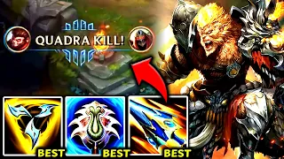 WUKONG TOP BUT ONE (R) = QUADRA KILL (THEY CANT STOP ME) - S14 Wukong TOP Gameplay Guide