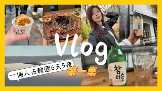 一個人去首爾6天5夜Vlog EP.1｜一個人吃韓牛烤肉（王妃家）、一個人房間開箱、藍瓶明洞新店、首爾跳蚤市場買吉他、弘大逛街