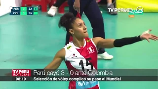 Selección peruana de vóley cae 3-0 ante Colombia y complica su pase al Mundial