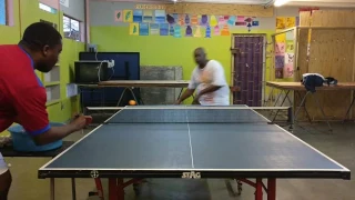 Forehand topspin covering 100% of table