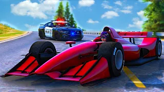 F1 Cars Escape Cops In GTA 5 RP