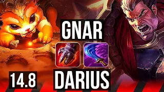 GNAR vs DARIUS (TOP) | 10/2/7, Legendary, 500+ games | EUW Diamond | 14.8