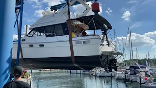 Bayliner 3288 Motoryacht first launch after refurbishment.