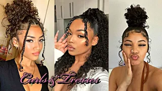 💛💦EASY BADDIE CURLY HAIRSTYLES FOR BLACK WOMEN|| natural hair|| headwrap tutorial