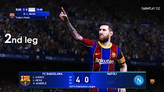 PES 2020 - Barcelona vs Napoli - 2nd leg UEFA Champions League 1/8 Final - Gameplay PC