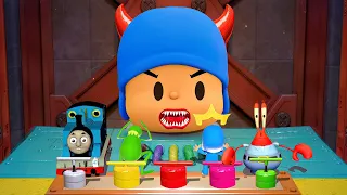 Mario Party Superstars Minigames - Thomas Vs Kermit Vs Pocoyo Vs Mr Krabs (Hardest Difficulty)