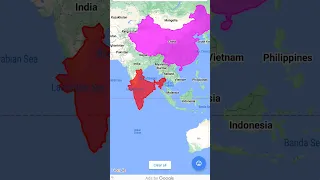 India vs China size comparison #india #china #maps #map #mapping #geography #shorts #youtube #yt