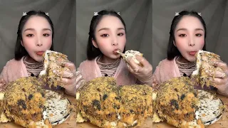 ASMR MUKBANG Huge Mochi Meat Floss Cake EATING SHOW|소리좋은 러가지 음식 먹방 모음이 팅쇼 리얼 사운드|大食い