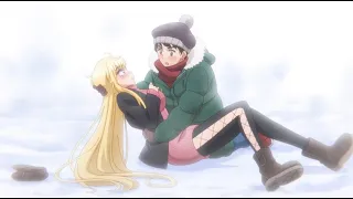 Fuyuki and Tsubasa wholesome and cute indirect kiss and falling down scene