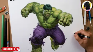 How To Draw Hulk Smash ! Step By Step  Marvel ! Avengers Tutorial