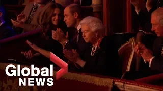 Queen, royal family attend 'festival of remembrance'