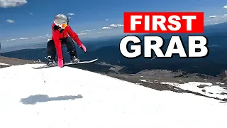 Teaching How To Jump with a Grab - Snowboard Tricks