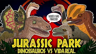 A Evolução de Jurassic Park  (Dinossauros do Filme VS Vida Real) Dublado