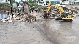 11-09-2022 Daytona Beach, FL - Workers try to save homes from falling into ocean- TS Nicole