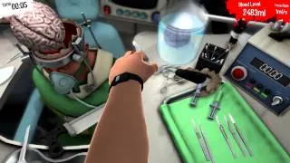 Surgeon Simulator 2013 | Brain transplant world record 9 seconds.