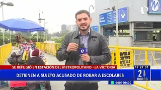 ¡Quiso escapar en un bus del Metropolitano!: Capturan a extranjero acusado de robo