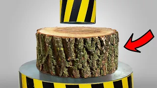 EXPERIMENT: HYDRAULIC PRESS (100 TON) VS WOOD LOG