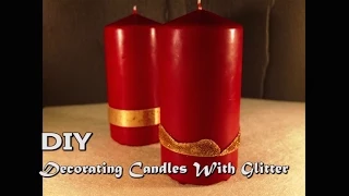 DIY: Decorating Candles with Glitter