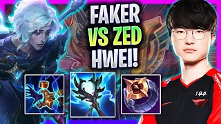 FAKER PLAYING VERSUS ZED WITH HWEI! - T1 Faker Plays Hwei Mid vs Zed! | Season 2024