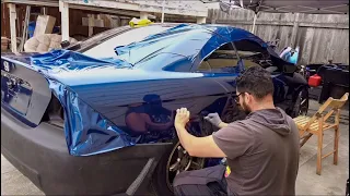 Honda Civic Full color Change and body kit (Avery Gloss Dark Blue Metallic)